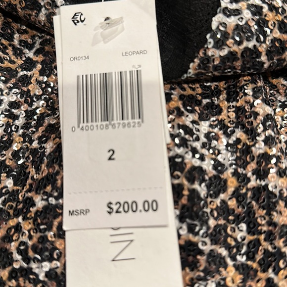 Leopard looking sequin cami with black lace - Picture 5 of 5